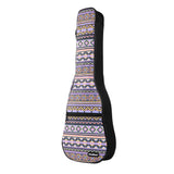 CLOUDMUSIC Hawaii Vintage Ukulele Case Purple Ukulele Backpack With Adjustable Ukulele Strap(National Purple pink yellow)