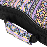 CLOUDMUSIC Hawaii Vintage Ukulele Case Purple Ukulele Backpack With Adjustable Ukulele Strap(National Purple pink yellow)