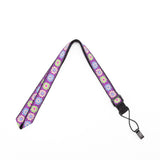 CLOUDMUSIC Colorful Hawaiian Jacquard Woven J Hook Clip On Ukulele Strap Ukulele Belt For Soprano Concert Tenor Ukulele (Colorful Flowers In Purple)