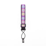 CLOUDMUSIC Colorful Hawaiian Jacquard Woven J Hook Clip On Ukulele Strap Ukulele Belt For Soprano Concert Tenor Ukulele (Colorful Flowers In Purple)