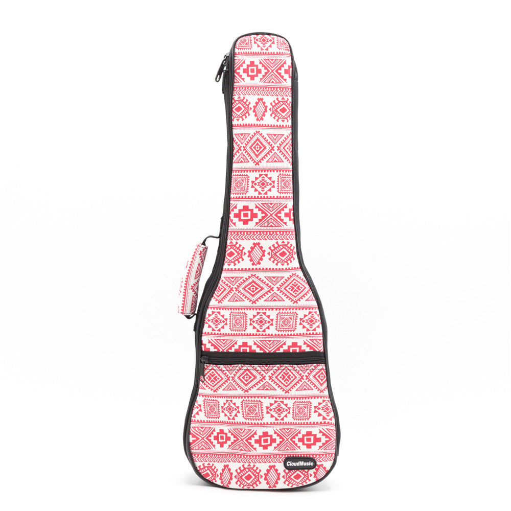 CLOUDMUSIC Ukulele Case and Matched Strap Series Christmas Red Pattern