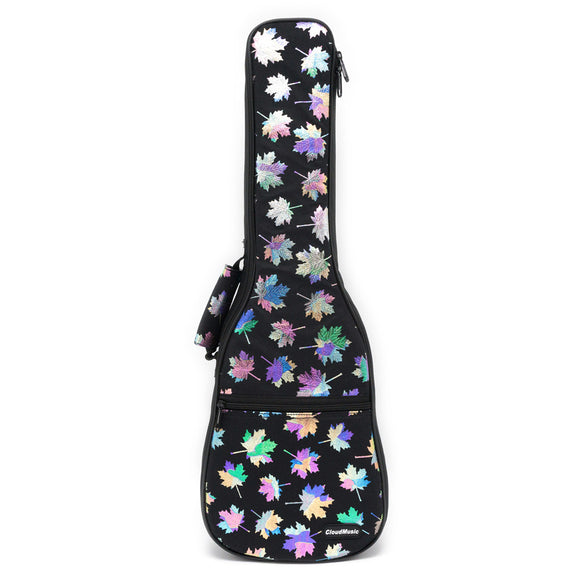 CLOUDMUSIC Ukulele Case With Shinny Color Chaning Leaves 10mm Padded