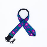 CLOUDMUSIC Colorful Hawaiian Jacquard Woven J Hook Clip On Ukulele Strap Ukulele Belt For Soprano Concert Tenor Ukulele (Pink Flowers)