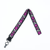CLOUDMUSIC Colorful Hawaiian Jacquard Woven J Hook Clip On Ukulele Strap Ukulele Belt For Soprano Concert Tenor Ukulele (Pink Flowers)