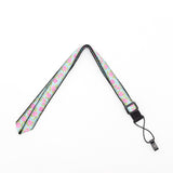 CLOUDMUSIC Colorful Hawaiian Jacquard Woven J Hook Clip On Ukulele Strap Ukulele Belt For Soprano Concert Tenor Ukulele (Pink Roses In Blue)