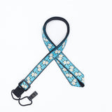 CLOUDMUSIC Colorful Hawaiian Jacquard Woven J Hook Clip On Ukulele Strap Ukulele Belt For Soprano Concert Tenor Ukulele (Pink Flowers)