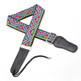 CLOUDMUSIC Guitar Strap Jacquard Weave Strap Apollo Sunny In Black pattern With Leather Ends Vintage Classical Pattern Design With Guitar Picks