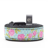 CLOUDMUSIC Colorful Hawaiian Jacquard Woven J Hook Clip On Ukulele Strap Ukulele Belt For Soprano Concert Tenor Ukulele (Pink Roses In Blue)