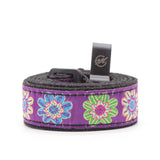 CLOUDMUSIC Colorful Hawaiian Jacquard Woven J Hook Clip On Ukulele Strap Ukulele Belt For Soprano Concert Tenor Ukulele (Colorful Flowers In Purple)