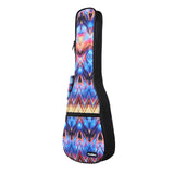 CLOUDMUSIC National Hawaiian Ukulele Bag Ukulele Case ( Blue Yellow Waves)