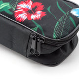 CLOUDMUSIC Ukulele Case Hawaiian Hibiscus and Green Leaves Ukulele Bag 10mm Padded Black