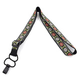 CLOUDMUSIC Colorful Hawaiian Jacquard Woven J Hook Clip On Ukulele Strap Ukulele Belt For Soprano Concert Tenor Ukulele (Sunflowers)