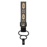CLOUDMUSIC Colorful Hawaiian Jacquard Woven J Hook Clip On Ukulele Strap Ukulele Belt For Soprano Concert Tenor Ukulele (Pink Flowers)