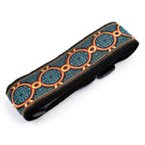 CLOUDMUSIC Guitar Strap Jacquard Weave Strap With Leather Ends Vintage Classical Pattern Design Picks Free