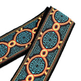 CLOUDMUSIC Guitar Strap Jacquard Weave Strap With Leather Ends Vintage Classical Pattern Design Picks Free