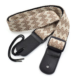 CLOUDMUSIC Hawaiian Blue Ukulele Strap With Ukulele Strap Buttons Black Leather Ends