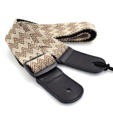 CLOUDMUSIC Hawaiian Blue Ukulele Strap With Ukulele Strap Buttons Black Leather Ends