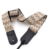 CLOUDMUSIC Hawaiian Blue Ukulele Strap With Ukulele Strap Buttons Black Leather Ends