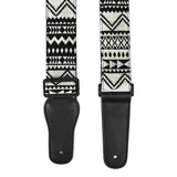 CLOUDMUSIC Guitar Strap Jacquard Weave Strap With Leather Ends Vintage Classical Pattern Design Guitar Picks Free