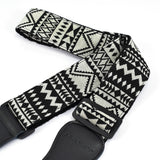 CLOUDMUSIC Guitar Strap Jacquard Weave Strap With Leather Ends Vintage Classical Pattern Design Guitar Picks Free
