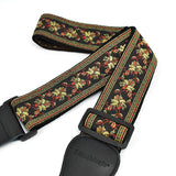 CLOUDMUSIC Guitar Strap Jacquard Weave Strap With Leather Ends Vintage Classical Pattern Design Guitar Picks Free