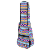 CLOUDMUSIC Hawaiian Ukulele Case Blue Rainbow Backpack 10mm Padded Bag For Concert