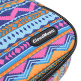 CLOUDMUSIC Hawaiian Ukulele Case Blue Rainbow Backpack 10mm Padded Bag For Concert