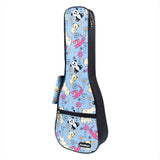 CLOUDMUSIC Ukulele Case Hawaiian Flowers Flamingo Pink Animals Bag Backpack For Soprano Concert (Soprano, Panda In Blue)