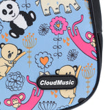 CLOUDMUSIC Ukulele Case Hawaiian Flowers Flamingo Pink Animals Bag Backpack For Soprano Concert (Soprano, Panda In Blue)