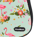 CLOUDMUSIC Ukulele Case Hawaiian Flowers Flamingo Pink Animals Bag Backpack For Soprano Concert (Soprano, Flamingo In Green)