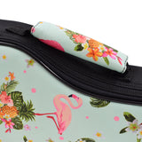 CLOUDMUSIC Ukulele Case Hawaiian Flowers Flamingo Pink Animals Bag Backpack For Soprano Concert (Soprano, Flamingo In Green)