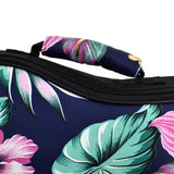 CLOUDMUSIC Ukulele Case Water Resistant Waterproof Ukulele Backpack Hawaiian Hibiscus Flowers For Soprano Concert (Soprano, Flowers in dark blue)