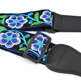 CLOUDMUSIC Guitar Strap Jacquard Weave Strap With Leather Ends Vintage Classical Pattern Design Guitar Picks Free