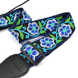CLOUDMUSIC Guitar Strap Jacquard Weave Strap With Leather Ends Vintage Classical Pattern Design Guitar Picks Free