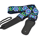 CLOUDMUSIC Guitar Strap Jacquard Weave Strap With Leather Ends Vintage Classical Pattern Design Guitar Picks Free