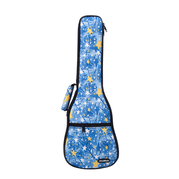 CloudMusic Top Quality Soprano Ukulele Bag 2016 Fashion Gig Bag Adjustable Straps Stars Blue