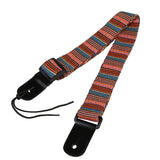 CLOUDMUSIC Hawaiian Blue Ukulele Strap With Ukulele Strap Buttons Black Leather Ends