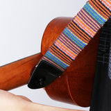 CLOUDMUSIC Hawaiian Blue Ukulele Strap With Ukulele Strap Buttons Black Leather Ends