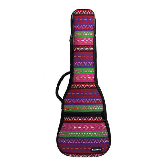 CLOUDMUSIC National Hawaiian Bohemian Ukulele Case Ukulele Bag Backpack (Red)