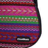 CLOUDMUSIC National Hawaiian Bohemian Ukulele Case Ukulele Bag Backpack (Red)