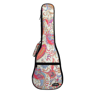 CLOUDMUSIC Christmas Hawaiian Floral Ukulele Case Ukulele Backpack ( Pink Floral Pattern)