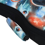 CloudMusic Soprano Ukulele Bag Galaxy Case Fashion Ukulele Gig Bag With Black Adjustable Straps Blue Green Starry Night Planet Patter