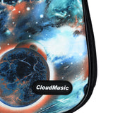 CloudMusic Soprano Ukulele Bag Galaxy Case Fashion Ukulele Gig Bag With Black Adjustable Straps Blue Green Starry Night Planet Patter