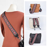 CLOUDMUSIC Banjo Strap Guitar Strap For Handbag Purse Jacquard Woven With Leather Ends And Metal Clips(Red Pattern)