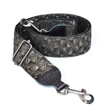 CLOUDMUSIC Banjo Strap Guitar Strap For Handbag Purse Jacquard Woven With Leather Ends And Metal Clips(Shiny Triangle)