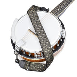 CLOUDMUSIC Banjo Strap Guitar Strap For Handbag Purse Jacquard Woven With Leather Ends And Metal Clips(Shiny Triangle)