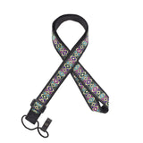 CLOUDMUSIC Colorful Hawaiian Jacquard Woven J Hook Clip On Ukulele Strap Ukulele Belt For Soprano Concert Tenor Ukulele (Pink Flowers)