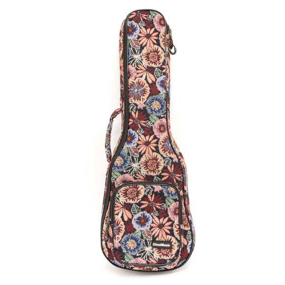 CLOUDMUSIC Ethnice Ukulele Case Ukulele Bag Padded Ukulele Backpack Bag With Adjust Strap ( Style 36)