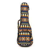 CLOUDMUSIC Ethnice Ukulele Case Ukulele Bag Padded Ukulele Backpack Bag With Adjust Strap (Style 34)