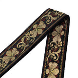 CLOUDMUSIC Guitar Strap Jacquard Weave Strap With Leather Ends Vintage Classical Pattern Design Picks Free (Vintage Classical Pattern Design 32)